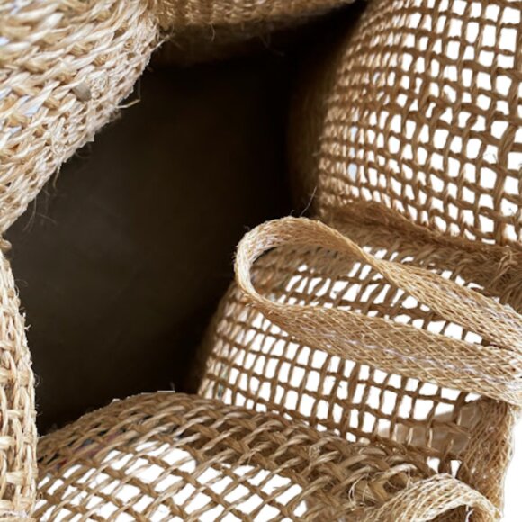 Vintage 50s Artisan Wicker Woven Straw Raphia Shoulder Bag Embroidered Flowers - Picture 14 of 15